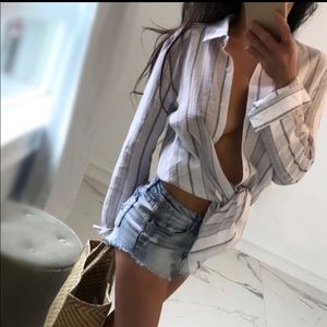 St Martin Stripe Midi Tunic Dress Button Down